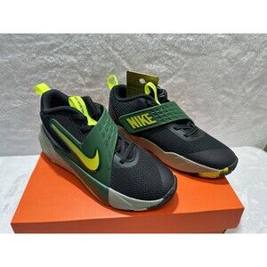 Nike Team Hustle D 12 PS boys Basketball Shoes Size 3Y Black Green
